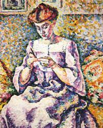 Lucie Cousturier Woman Crocheting china oil painting image